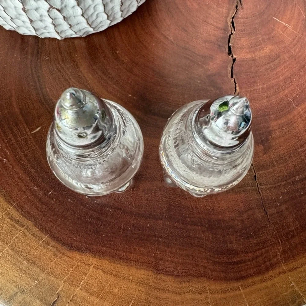 Vintage 1980s Imperial Glass Candlewick Anchor Salt & Pepper Shakers Art Deco